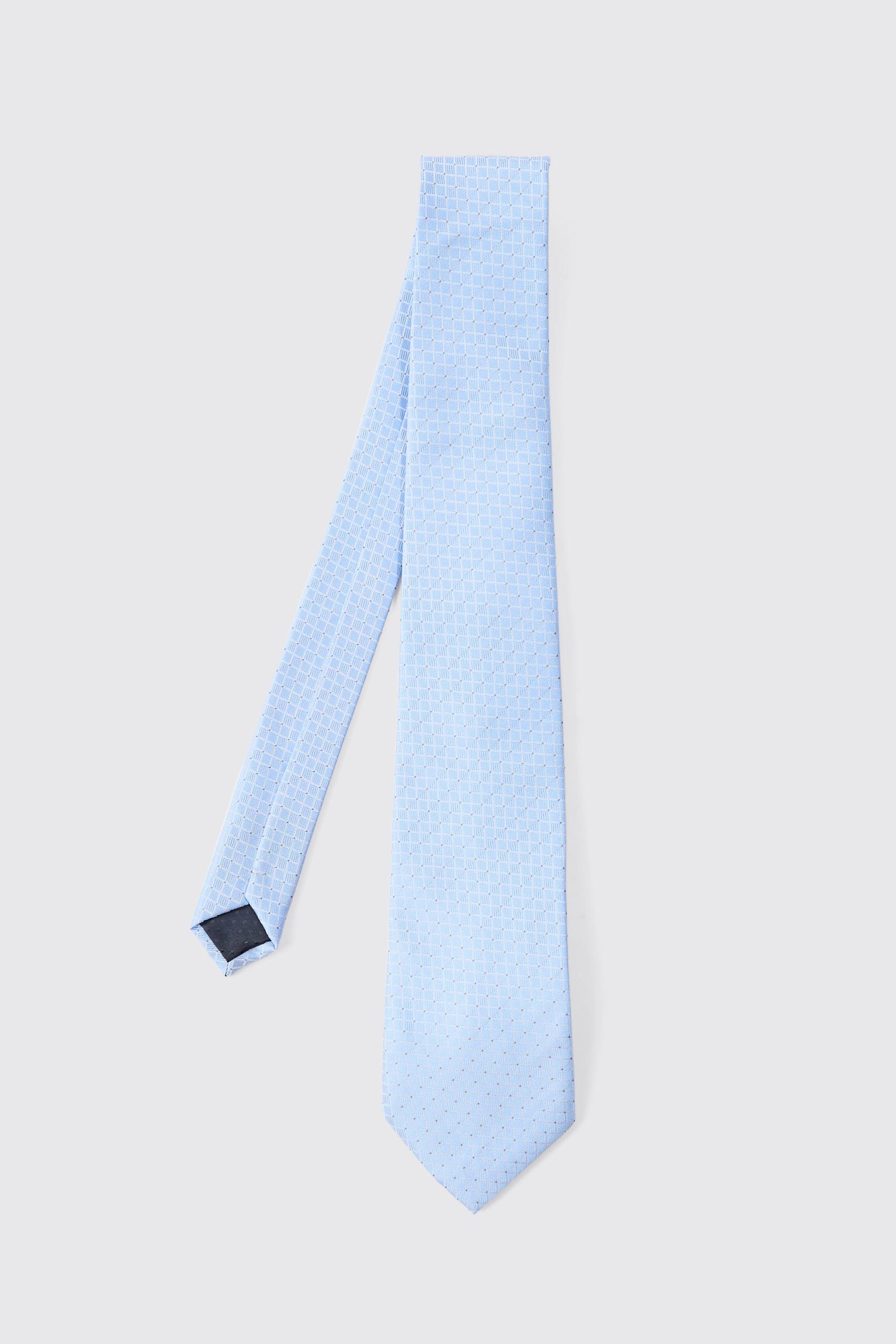 Mens Slim Satin Tie In Light Blue, Blue